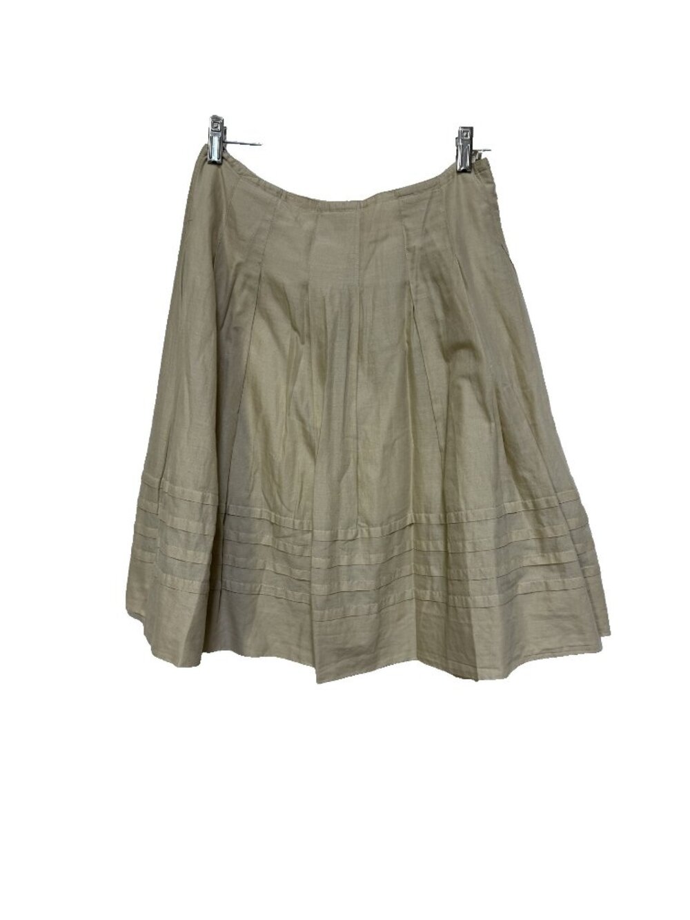 Banana Republic Women’s Size 0 Cotton A Line Skirt Tan Flare Flowing Lined